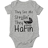 AW Fashions They See Me Strolli' They Hatin Bodysuit Newborn Boy Outfits Cute Romper Baby Girl Clothes