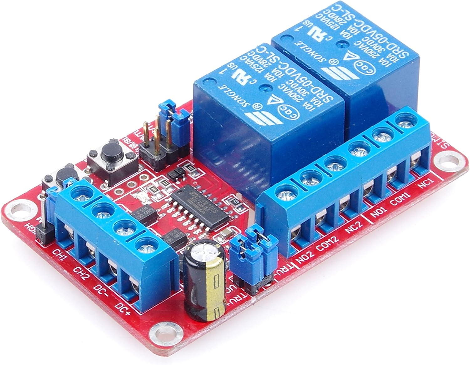LM YN 2-Channel Relay Control Module Interlock Self-Lock Trigger 3 in 1 Relay Module High Low Level Trigger with Indicators for Household Appliances Control PLC Industrial Control Arduino (5V): Home & Kitchen