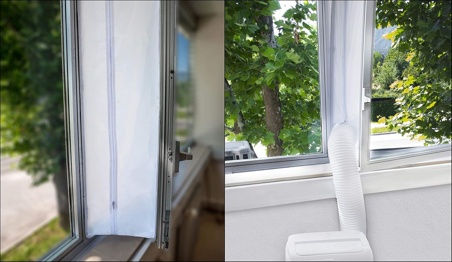 Window Seal for AC Unit – Window Seal For Portable Air Conditioner – Sealing AC with Zip and Adhesive Fastener – Best Way to Seal Casement Window With Maximum Length of 158 inches: Appliances