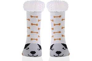 HERYEBING HEARYEBING Kids Slipper Socks Boys Girls Fuzzy Thick Warm Winter Socks Soft Cozy Fleece Lined Socks Indoor Socks