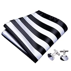 YOHOWA Mens Self Tie Bow Ties Black White Striped