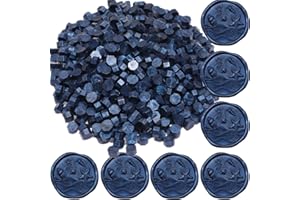 ONWINPOR Wax Seal Beads, 400Pcs Sealing Wax Beads, Octagon Wax Sealing Beads, Navy Blue Sealing Wax Beads Set for Wax Seal Stamp, Gift Wrapping, Letter Sealing (Navy Blue)