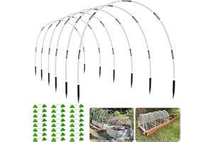 OOTONAT 8FT Garden Hoops Grow Tunnel Kit - Rust-Free Fiberglass Frame for Raised Beds, 36pcs - DIY Plant Support for Garden Netting, Row Covers, and Greenhouse Protection