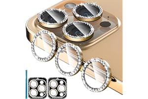 Jeluse [3X2 Pack Camera Lens Protector for iphone 14 Pro Max for iphone 14 Pro, Tempered Glass Screen Protector Cover [Alignment Kit Eazy installation] Metal Individual Ring, Gold