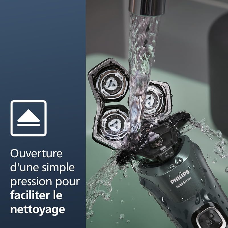 Rasoir électrique S5000 pour homme Wet & Dry avec tondeuse rétractable intégrée, socle de charge et coffret de voyage (modèle S5884/35) — photo 8 sur 8