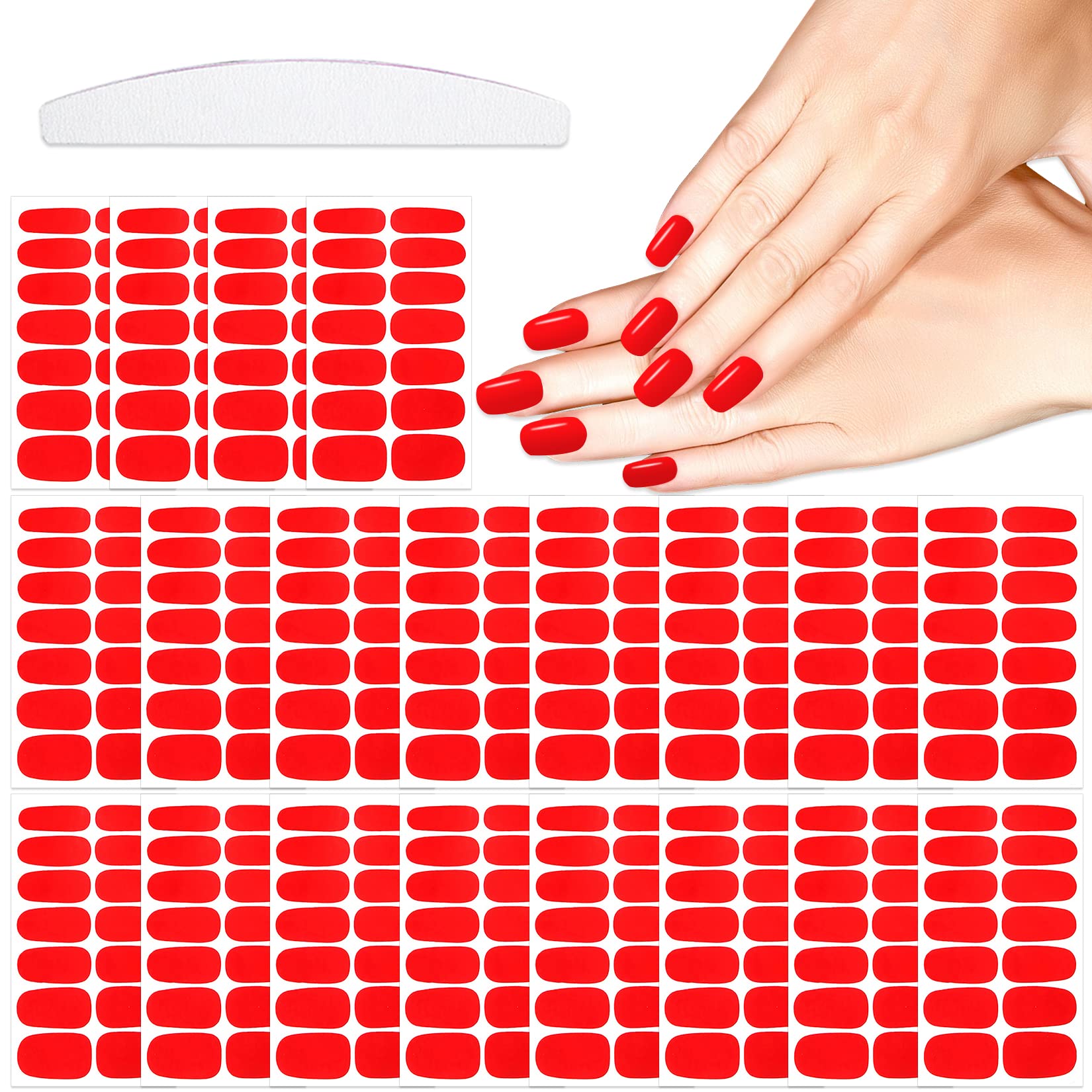 Photo 1 of YECIRALA 20 Sheets 280 Pcs Red Nail Polish Stickers for Nails Gel Stickers Full Nail Wraps for Women Gel Nail Strips Stick On Nails Polish Strips Self Adhesive Nail Decals for Nail Art Strips