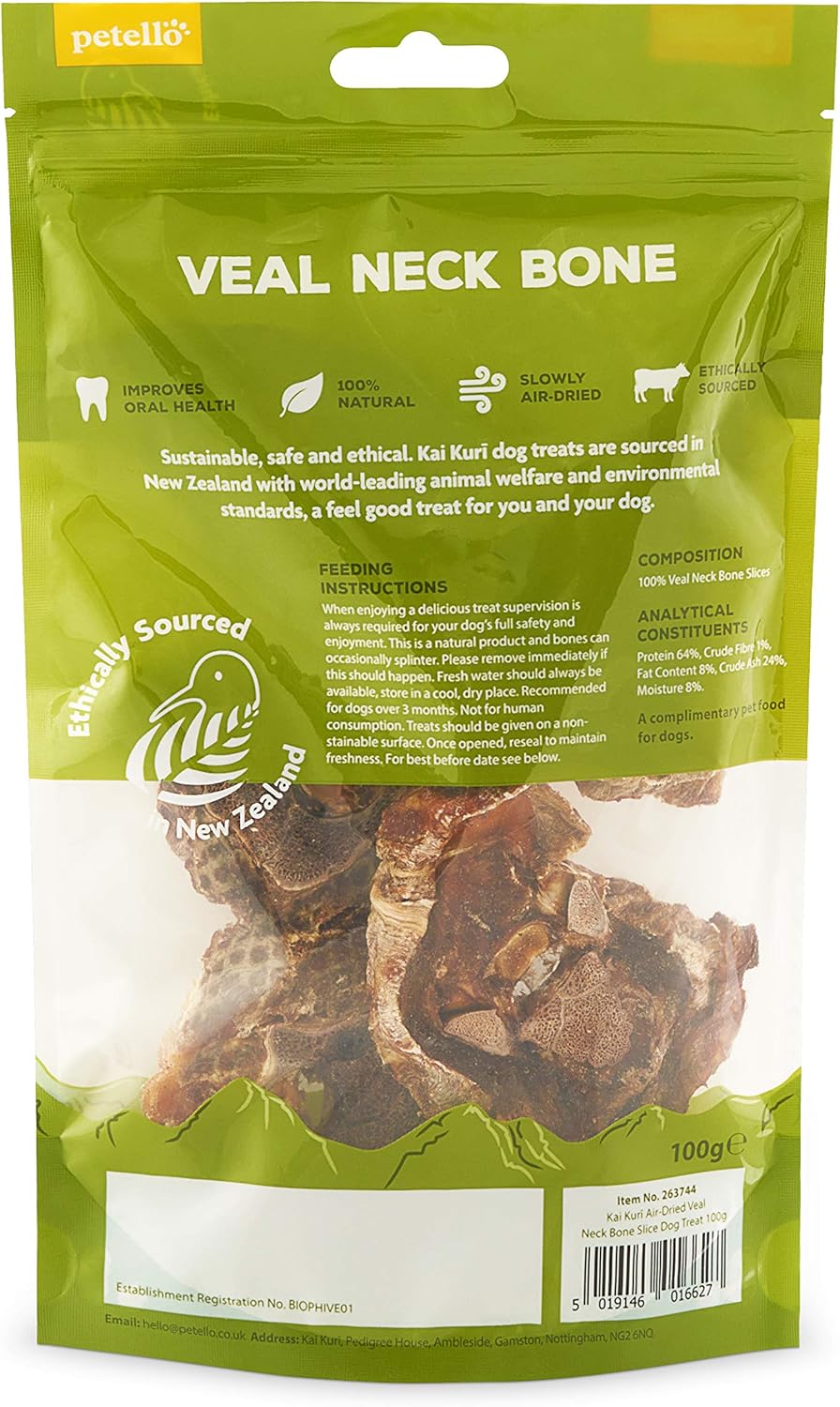 Kai Kuri Veal Neck Bone Slice AirDried, Grass Fed, High Protein, 100