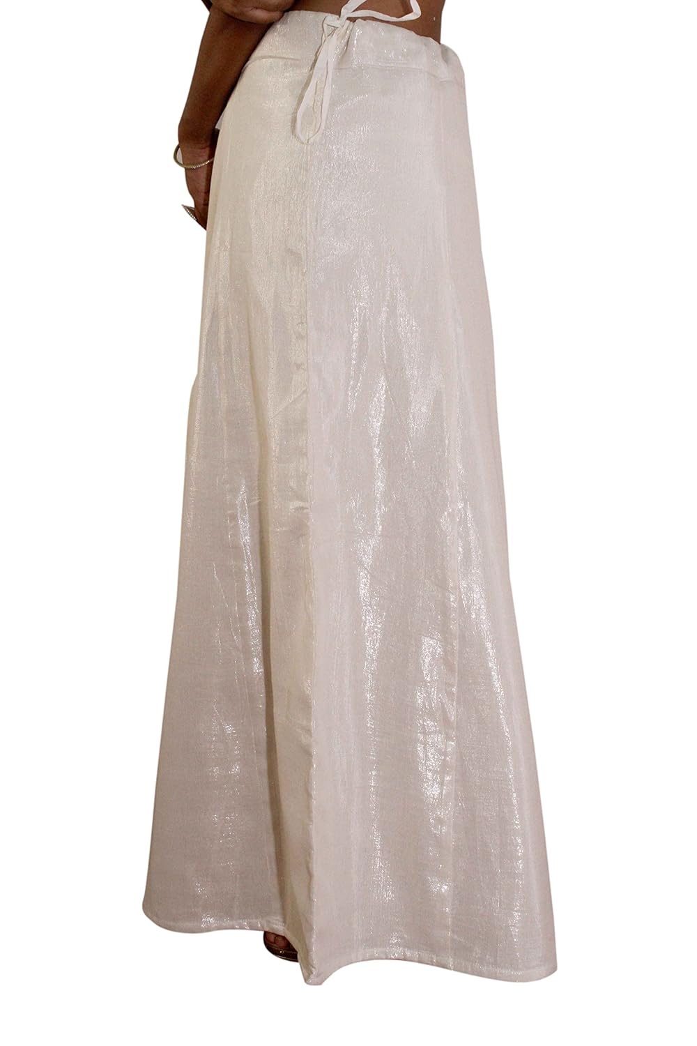s.k. textiles women's cotton shimmer petticoat with lining (csld020srm, white, medium)