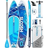 SLOOSH Inflatable Stand Up Paddle Board, 10'6" Inflatable Paddle Boards with Premium Accessories, Non-Slip EVA Deck, Ultra-Light Carry Bag Pump, Meander SUP for Youth & Adults