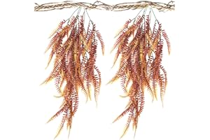 Woyrise Reptile Plants for Terrarium, Artificial Hanging Plant for Reptiles Tank, Amphibian Fake Vines with Suction Cups for 