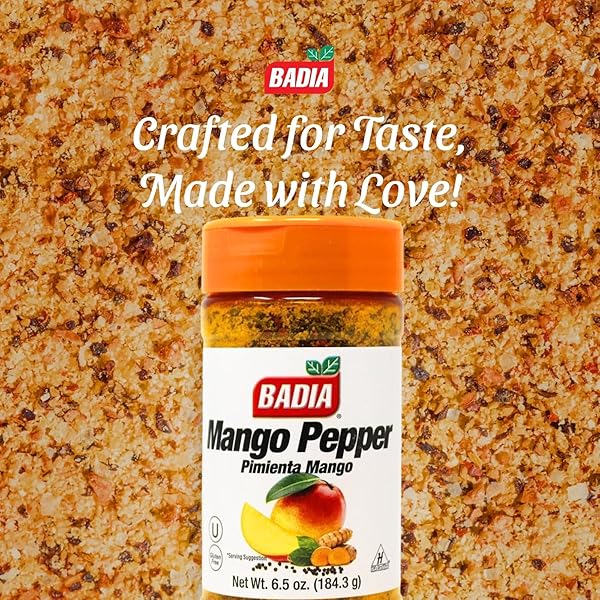 BADIA MANGO PEPPER SEASONING, 6.5 OZ – SWEET & ZESTY CITRUS PEPPER BLEND FOR CHICKEN, SEAFOOD & VEGETABLES
