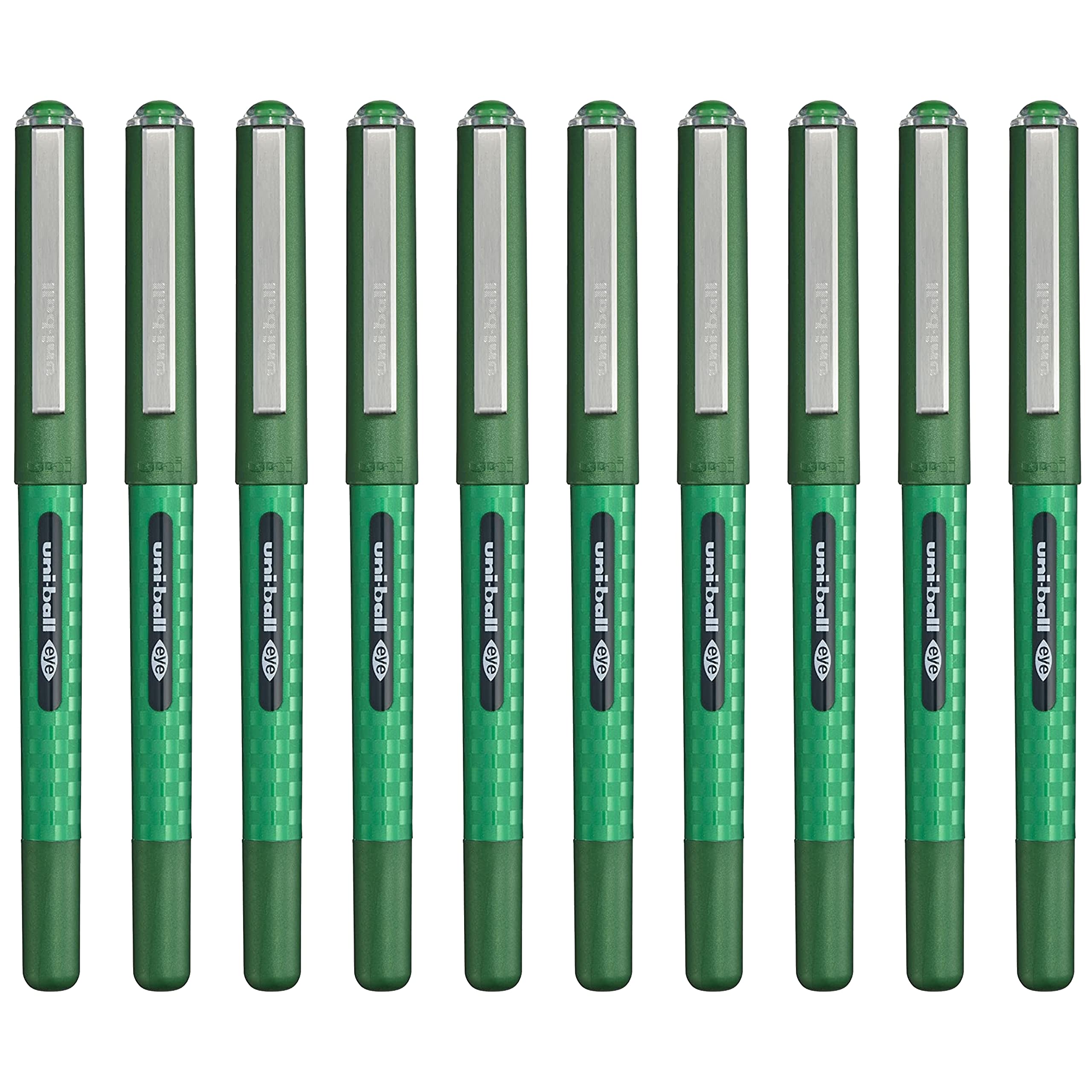 uni-ball UB-157D Liquid Ink Rollerball Pens - 0.7mm - Green Ink - Pack of 10