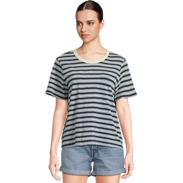 (取寄) ファリティ レディース サンウォッシュド エッセンシャル ティー Faherty women Sunwashed Essential Tee Harbor Haze Stripe Faherty Women's Sunwashed Essential Tee, Harbor Haze Stripe at