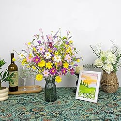 J'FLORU Artificial Spring Flowers 12 Pack Spring