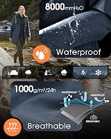 33,000ft Women’s Softshell Jacket Hooded Waterproof Windbreaker Grayish Blue 3XL view 6