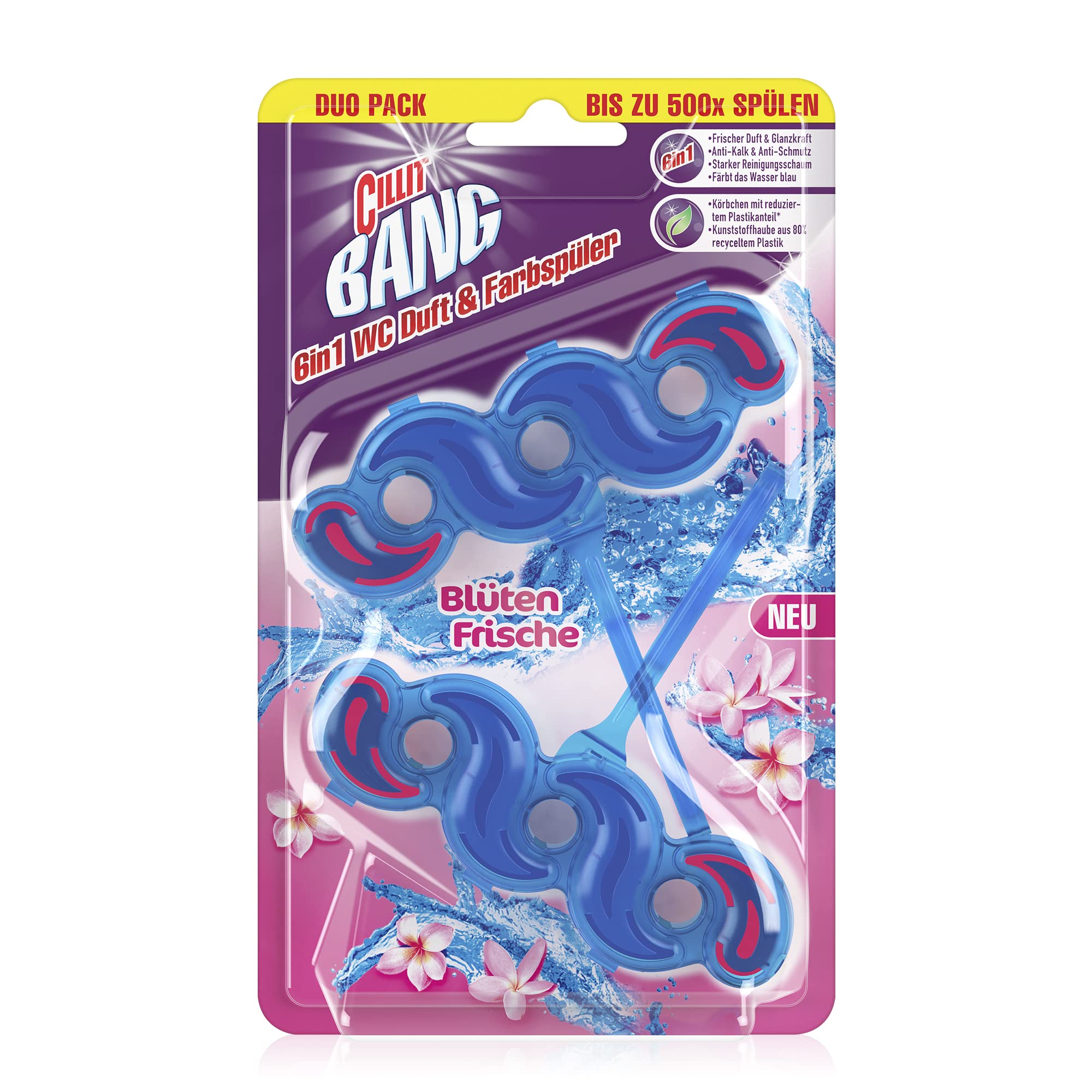 Cillit Bang WC Steine Toilette – WC-Reiniger und Duftspüler gegen Schmutz und Kalk – Blüten Frische – 3 x 2er Pack 2