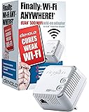 devolo dLAN 500 Wi-Fi Add-On Powerline Adapter (500 Mbps, 1x PLC Homeplug Adapter, 1 x LAN Port, WiFi Signal Booster, Wireless Extender, Wi-Fi Move, whole home wifi, Power Save) - White