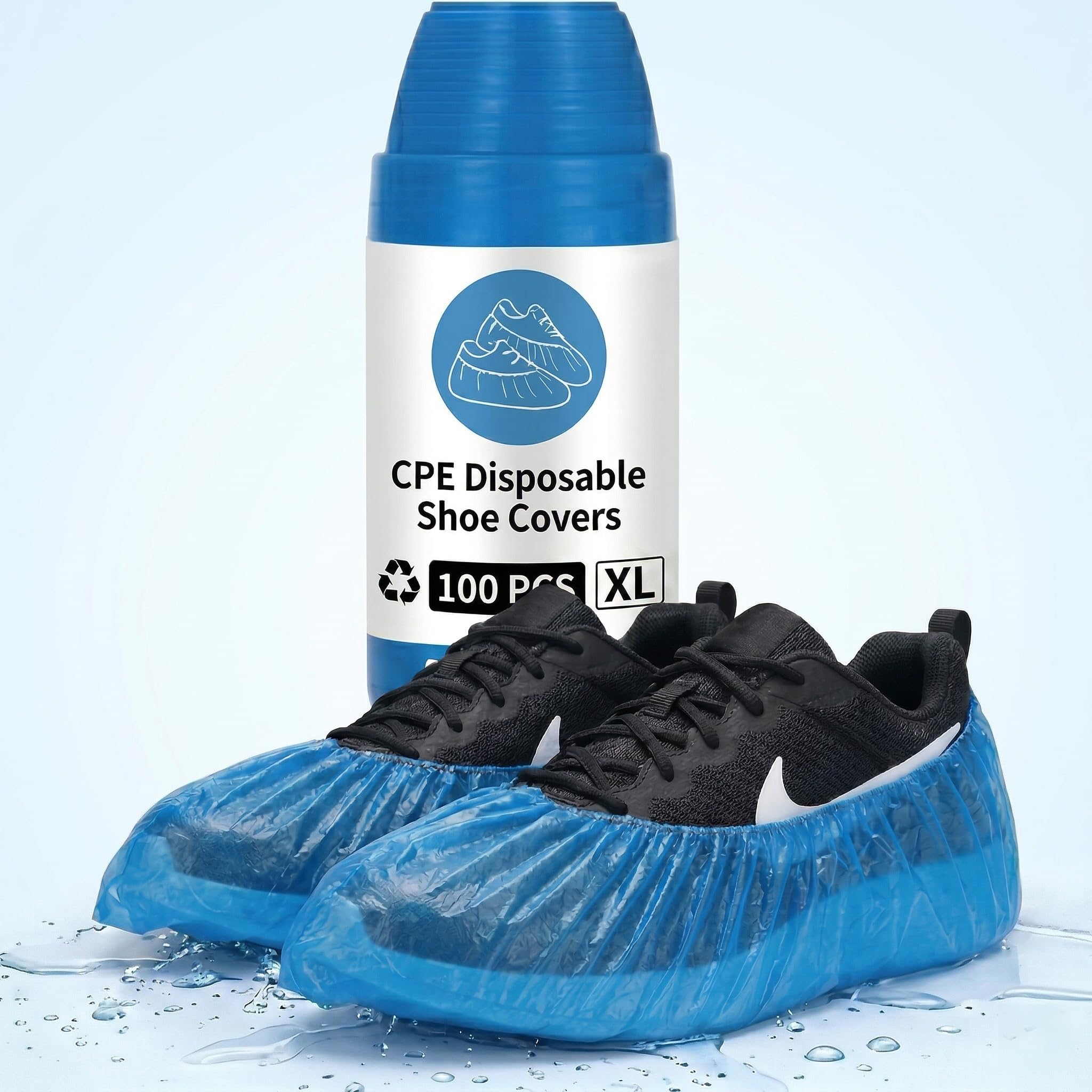 Photo 1 of Shoe Covers Disposable Non-Slip, Waterproof Boot Covers with Compact Roll for Easy Storage, 100 Pack Plastic Shoe Covers for Indoor Use, Home Cleaning,Visting, One Size Fits Most