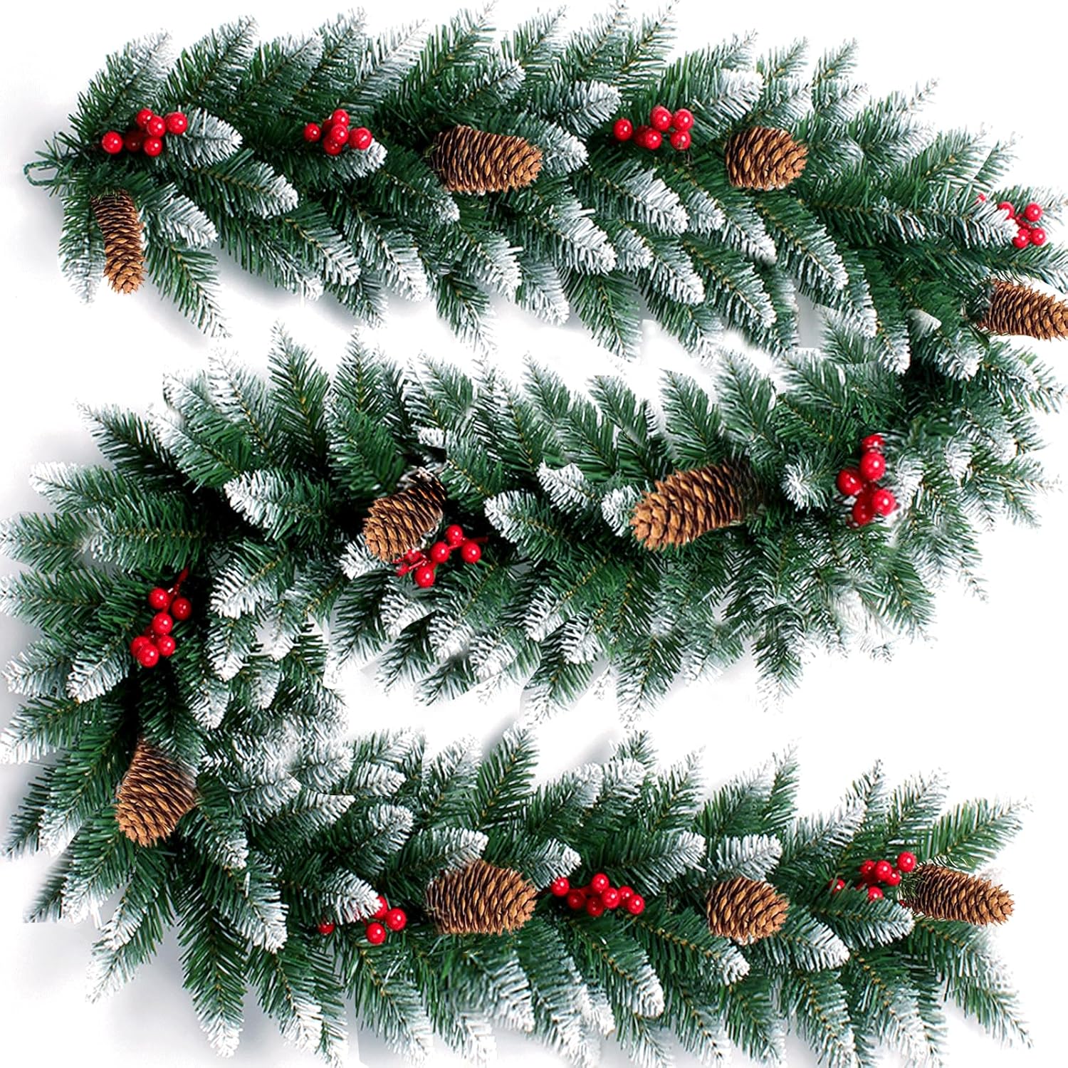 Wreaths, Garlands & Swags - 9FT Christmas Garland, Artificial Christmas Garland Decoration, Green Pine Garland, Xmas Garlands, Non-Lit Garland for Xmas, Christmas Garland Indoor Outdoor Decorations, Xmas Garlands Holiday