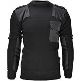 German Army Style Mil-Tec Pullover Commando Jersey Black Sweater Wool Blend