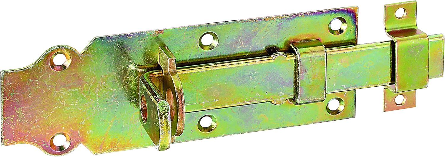 ALBERTS Lock Bolt with Flat Handle - Horizontal Locking, 116781, Hot-dip (Yellow) Galvanised Surface, 160 x 56 mm
