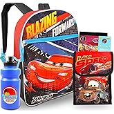 Fast Forward Disney Cars Backpack and Lunchbox Set - Cars Backpack, Lunch Bag, Stickers, Water Bottle & Door Hanger for Kids 3-5