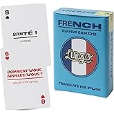 Lingo French Playing Cards in Wayfarer Tin Box | Travel Flashcards | Learn French Vocabulary in A Fun & Easy Way | 52 Essential Translations
