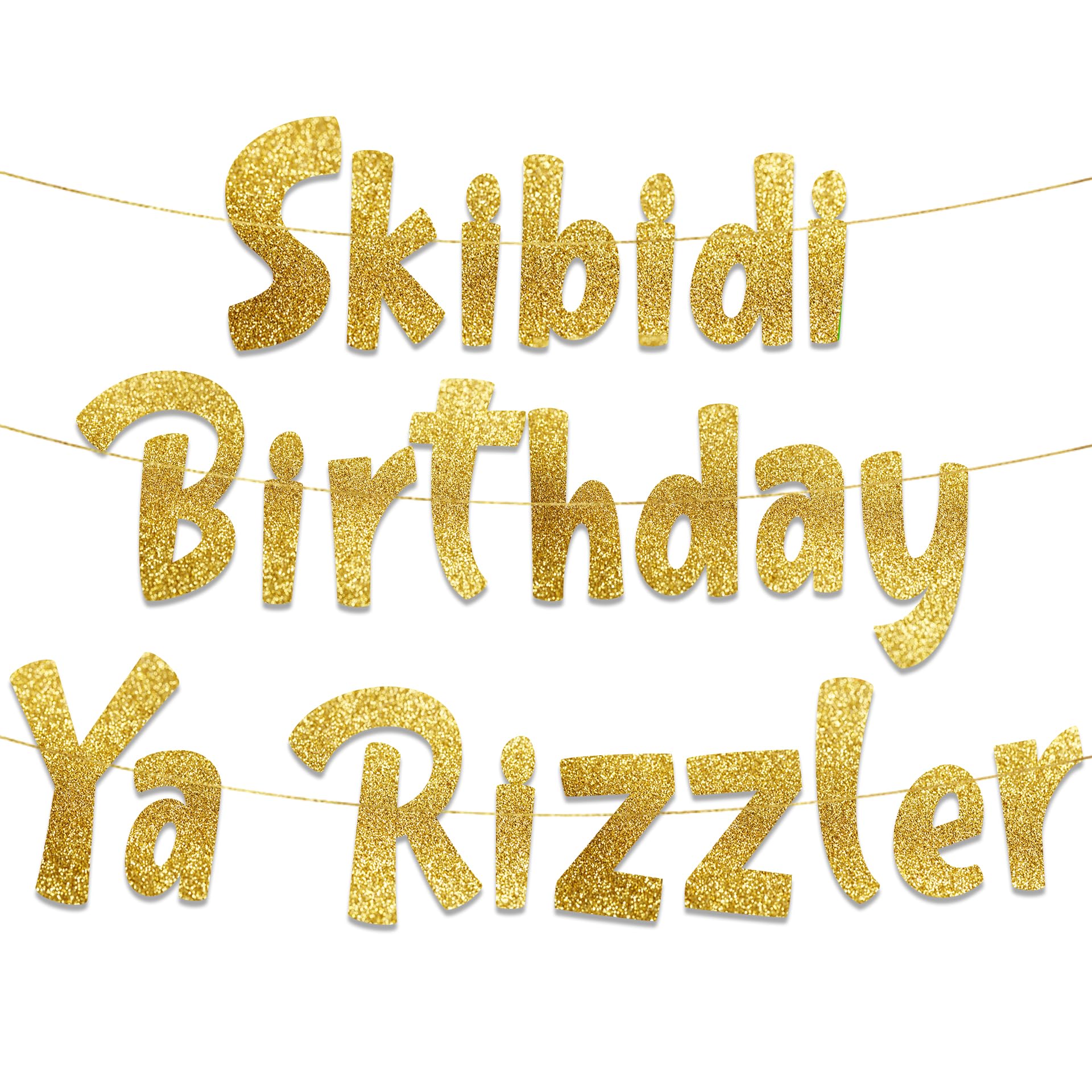 Photo 1 of Pre-Strung Skibidi Birthday Ya Rizzler - Funny Birthday Decorations for Teen Boys and Girls - Party Supplies and Gifts
