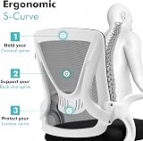 Blisswood Office Mesh Chair with 90° Flip-Up Armrests Ergonomic Lumbar Support view 7