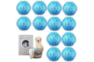 WINGLOV 12Pcs Pet Hair Remover for Laundry,Reusable Laundry Lint Remover,Washing Machine Hair Catcher, Pet Dog Cat Hair Catcher Lint Remover