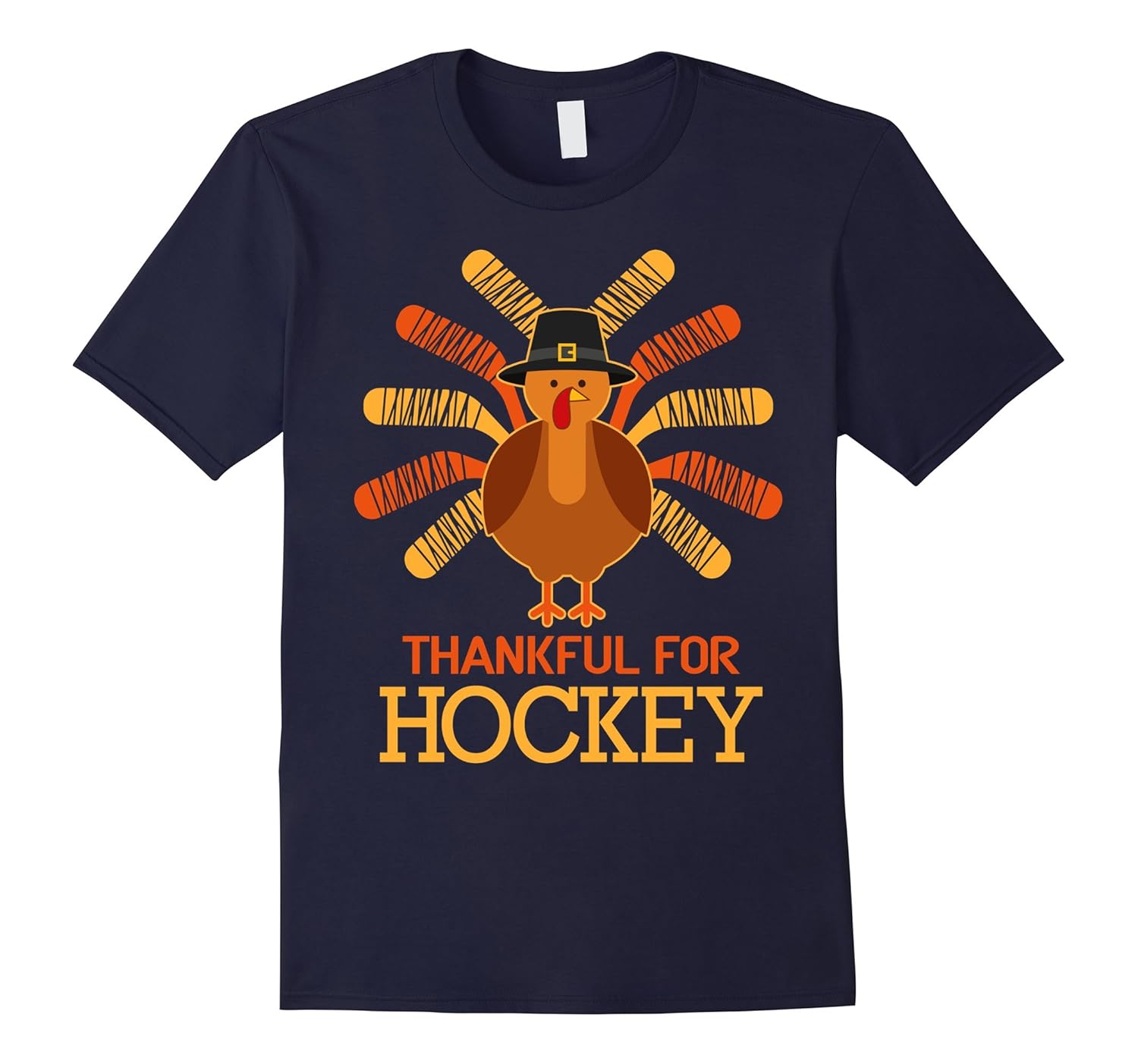 Funny Turkey Hockey Thankful for Hockey Shirt-ANZ