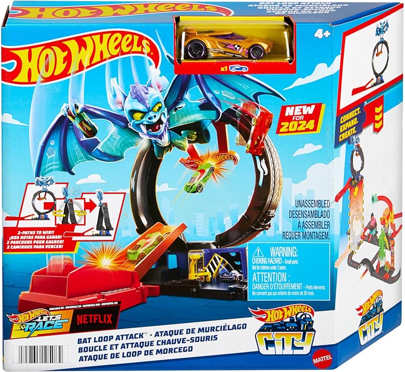 City Ataque del Murciélago Playset y Coche de Juguete 1:64