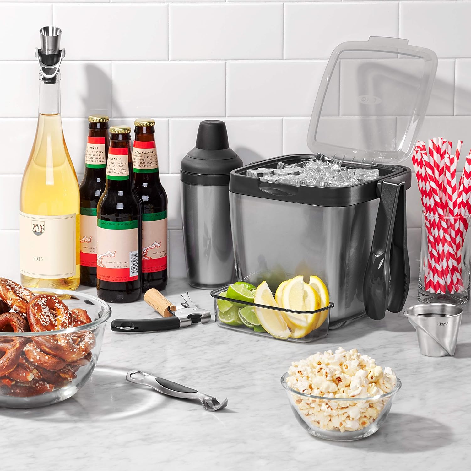 OXO SteeL Stainless Steel Bottle and Can Opener, Silver/Black, 1EA: Kitchen & Dining