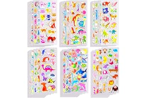 OWILL 40 Sheets 1000 3D Puffy Children's Stickers for Kids: Animal, Fish, Dinosaur, Number, Fruit, Truck & Star Reward Stickers for Toddlers 2-4 Years Old - Perfect for Gifts, Scrapbooking & Rewards