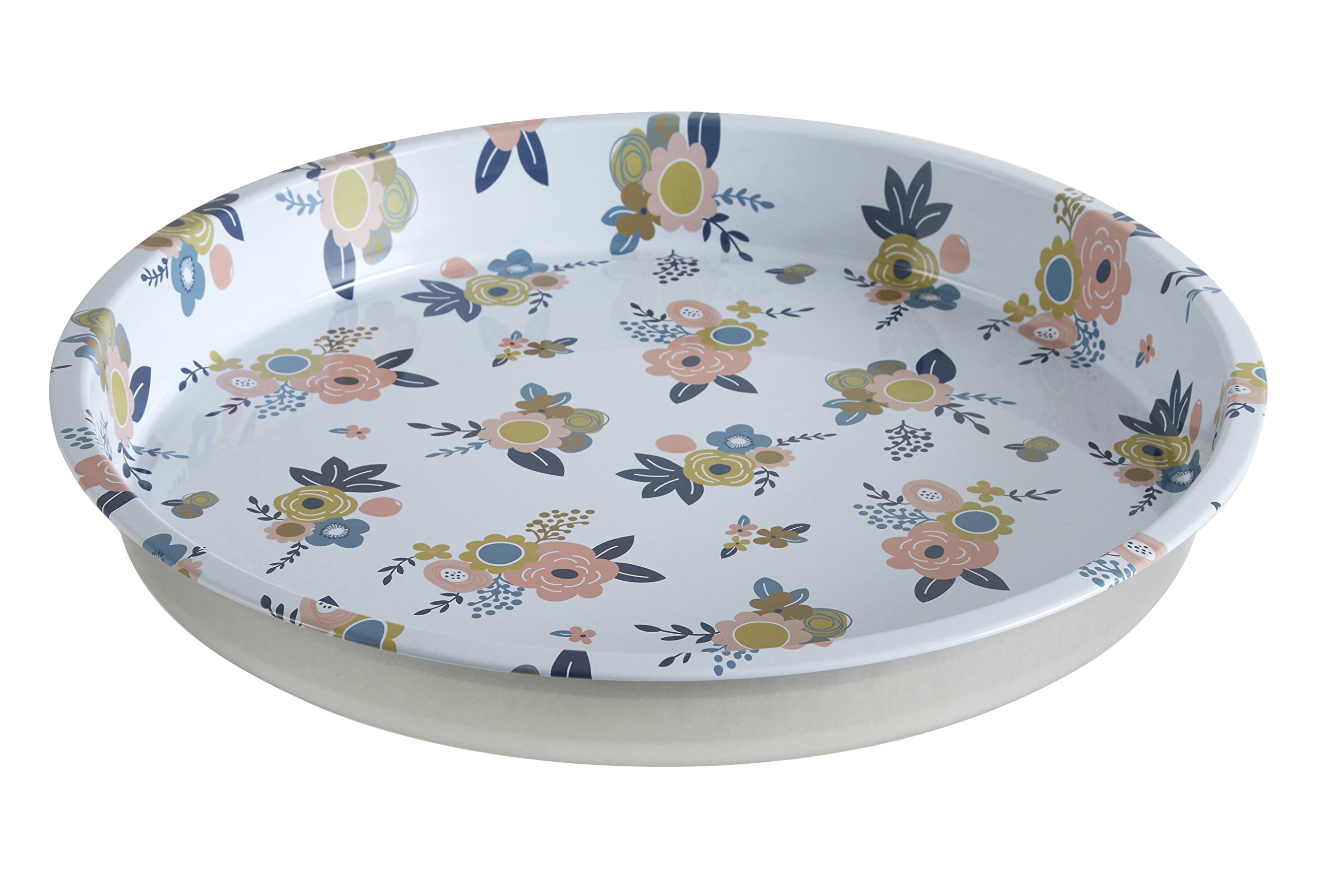 Premier Housewares 507319 Alicia Serving Tray, Round, Tin, Multi-Colour, 33 x 33 x 4 cm