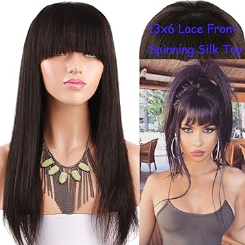 Yaki lace front wig with bangs Clearance