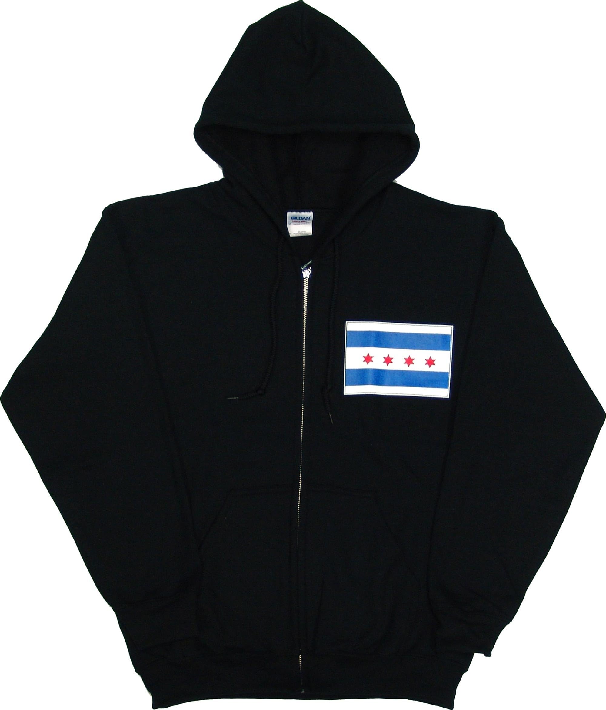 Lawrence Arms Men's Chicago Flag Zip Hoodie Black