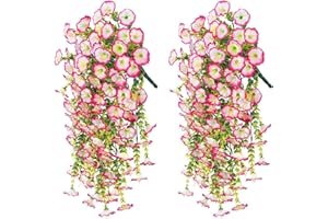 QOOWFEANIG Artificial Flowers for Outdoors UV Resistant Fake Morning Glory Vine Hanging Flowers for Porch Garden Fence Decor 