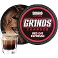 Grinds Coffee Pouches | Tobacco Free, Nicotine Free Healthy Alternative | 3 Cans, 12 Pouches Per Can | 4x Caffeine, 100mg Per Pouch (Red Eye Espresso)
