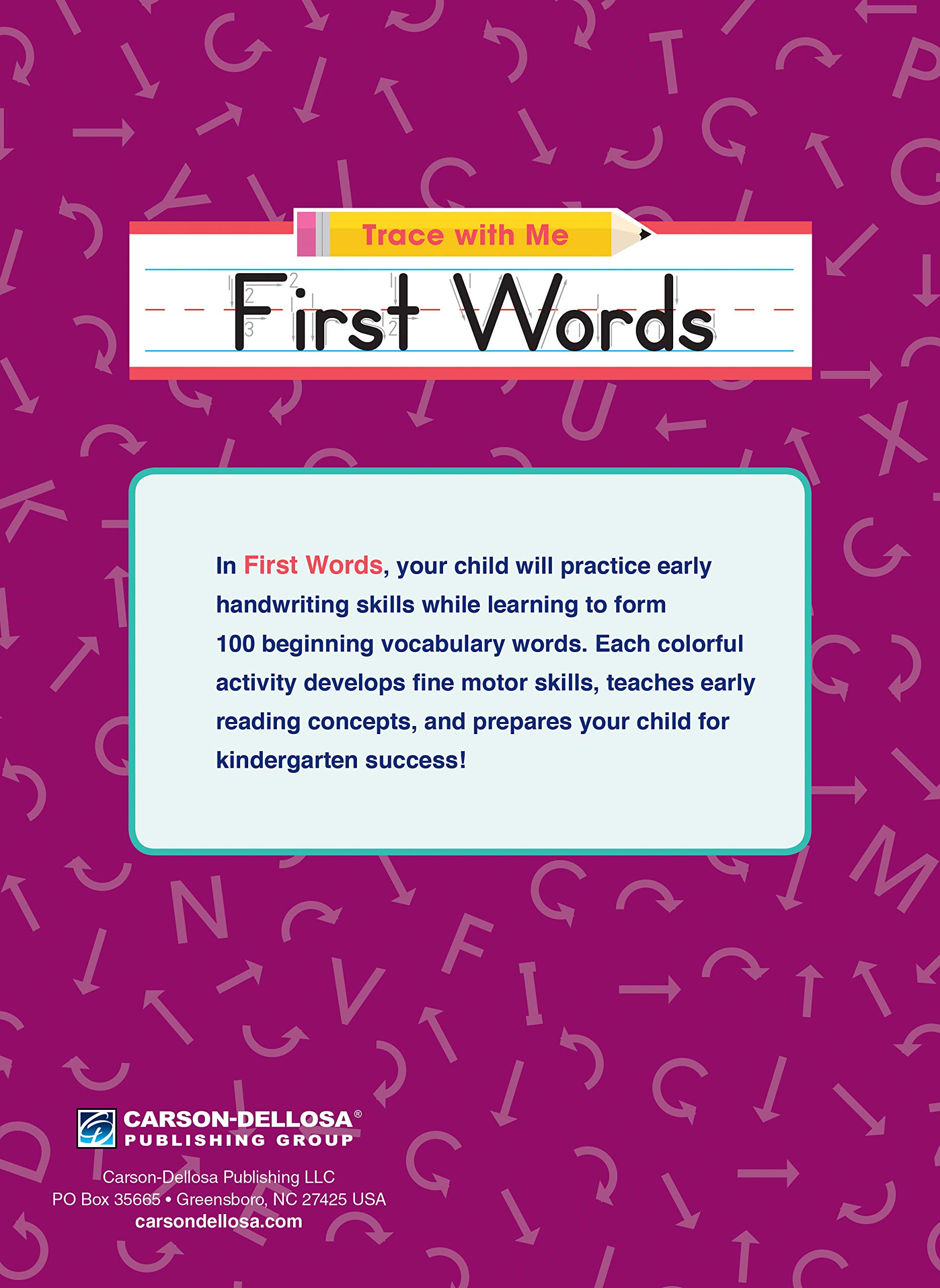 Carson Dellosa | Trace with Me: First Words Handwriting Activity Workbook | Preschool–2nd Grade, 128pgs