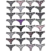 Morvia Variety of Panties Thongs Sexy Cute Chic Gothic Contrast Lace Halloween Skulls Stars Inspired Print Random Underwear