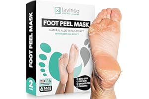 LV LAVINSO Lavinso Foot Peel Mask for Dry Cracked Feet – 2 Pack Peeling Mask Removes Dead Skin and Calluses - Exfoliating for Soft Baby Feet, Original Scent