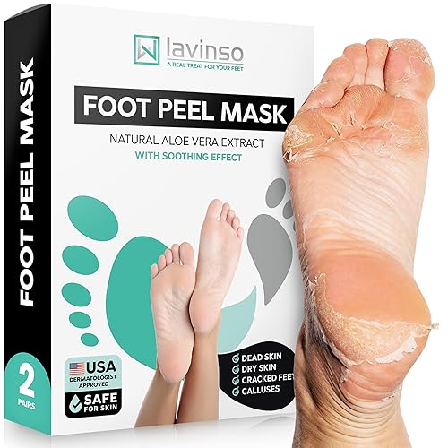 Lavinso Foot Peel Mask for Dry Cracked Feet – Pack Peeling Mask