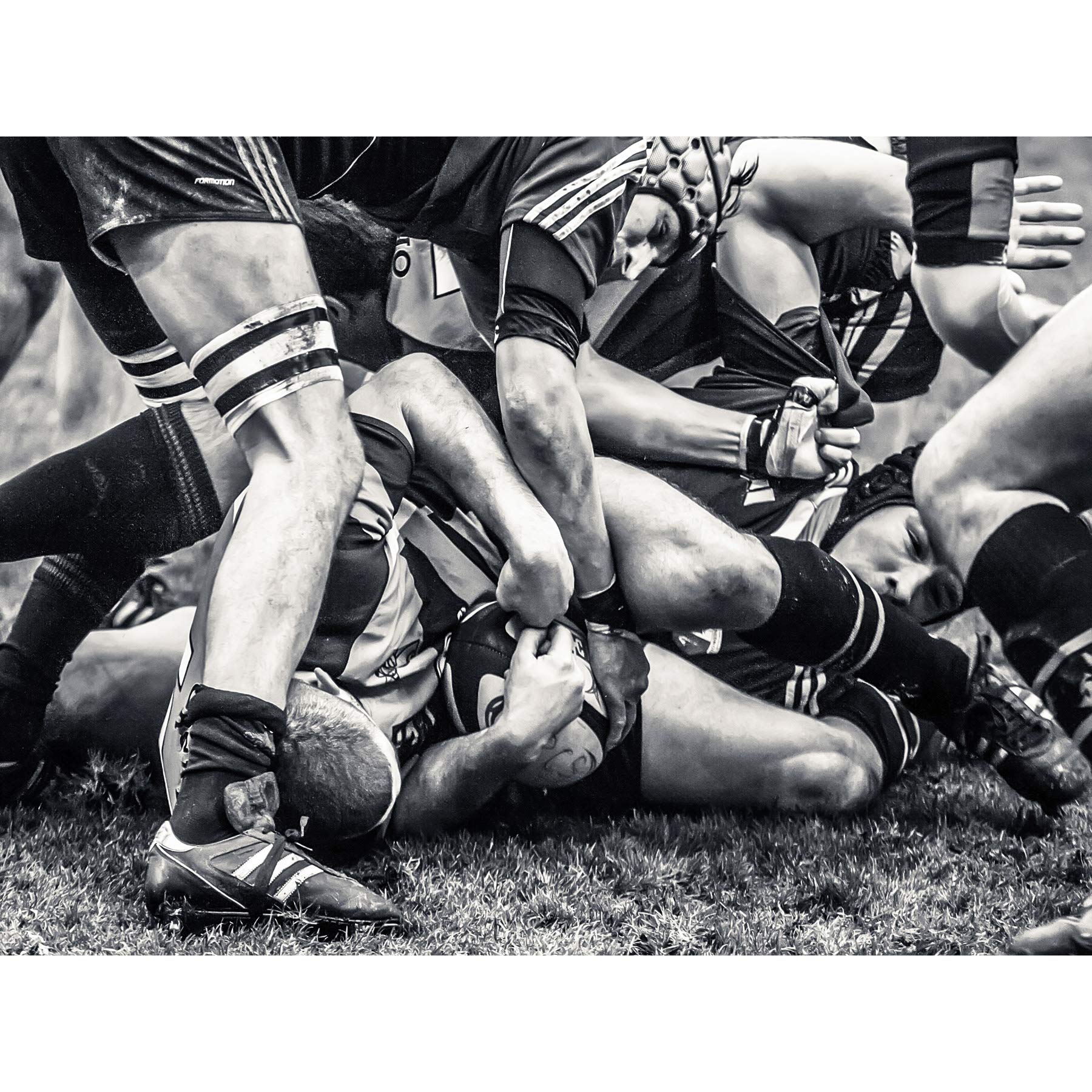 Wee Blue Coo Photography Sport Rugby Football Close Up Scrum Players Ball Game Canvas Print
