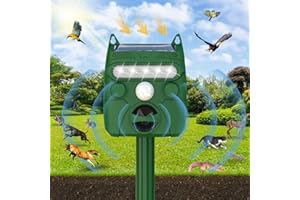 SHINYART Solar Ultrasonic Animal Repeller, Cat Repellent Outdoor, Dog, Squirrel, Raccoon, Skunk, Rabbit, Rodent, Fox, Deer, Bird etc.Motion Detection, LED Flashing Light UQP