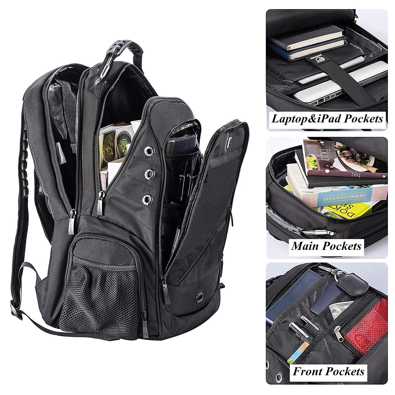 Laptop Backpack, Sosoon Business Bags with USB Charging Port AntiTheft