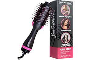 Hair Sensation Pro Blow Dryer Brush, 4 in 1 Styling Tools with ION Generator and Ceramic Coating for Fast Drying Hair Types, Pink