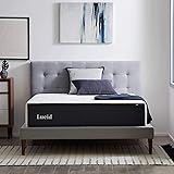 LUCID 14 Inch Memory Foam Medium Feel – Gel Infusion-Hypoallergenic Bamboo Charcoal – Breathable Cover Bed Mattress Conventio