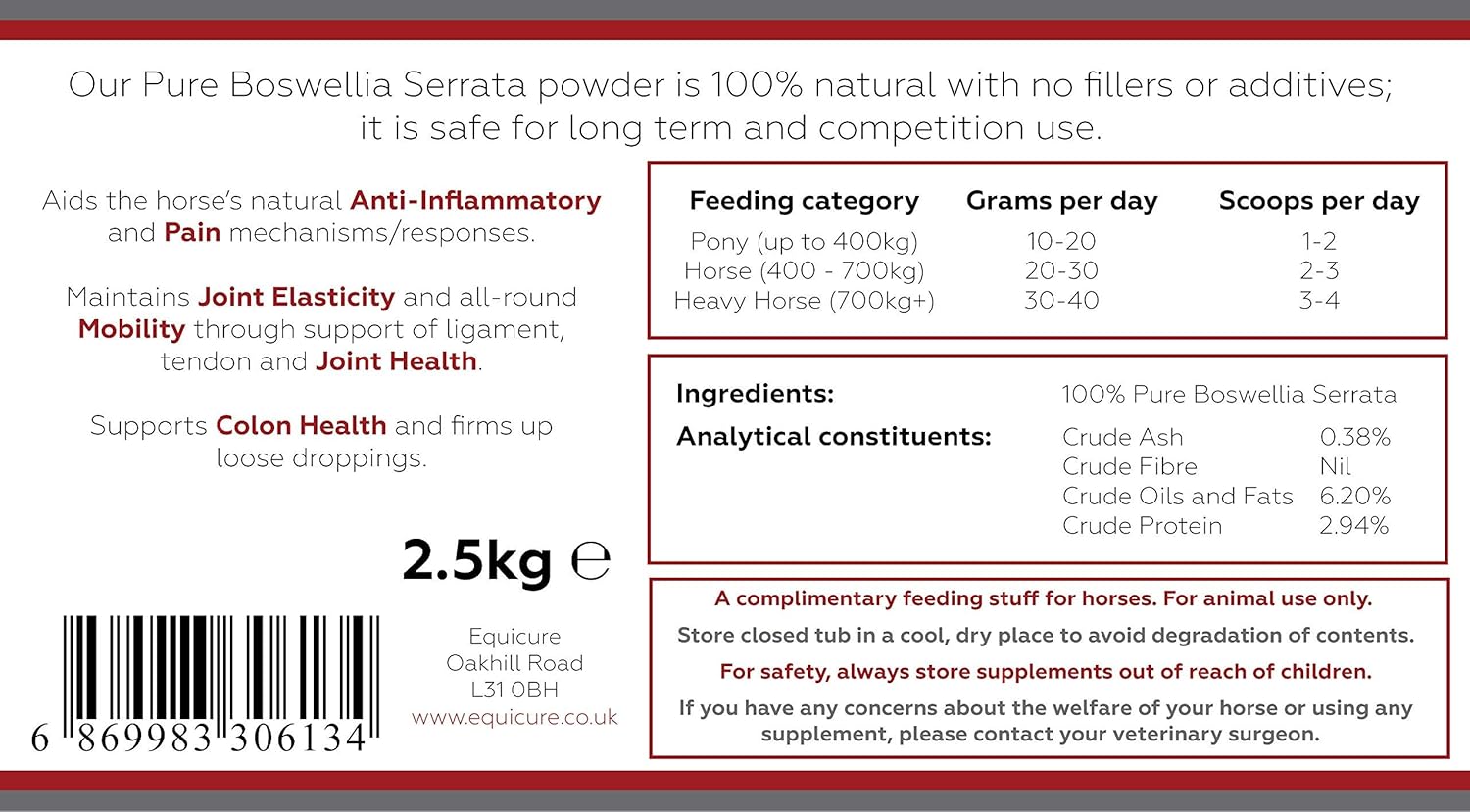 Equicure Boswellia Serrata Powder For Horse/Pony (2.5KG), 2.5 kg (Pack of 1) - Image 5