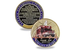 GLAMTUNE Emergency Medical Services Medic Challenge Coin EMT EMS Paramedic's Prayer Coin